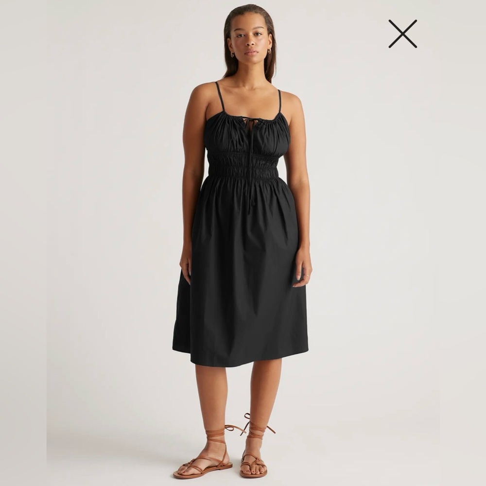 Black Quince 100% Organic Cotton Keyhole Midi Dress Size M